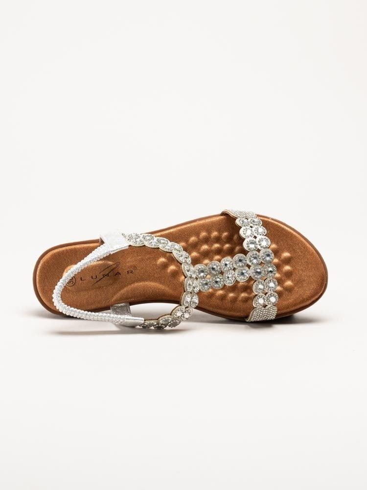 Lunar - Silvriga sandaler med strass-stenar