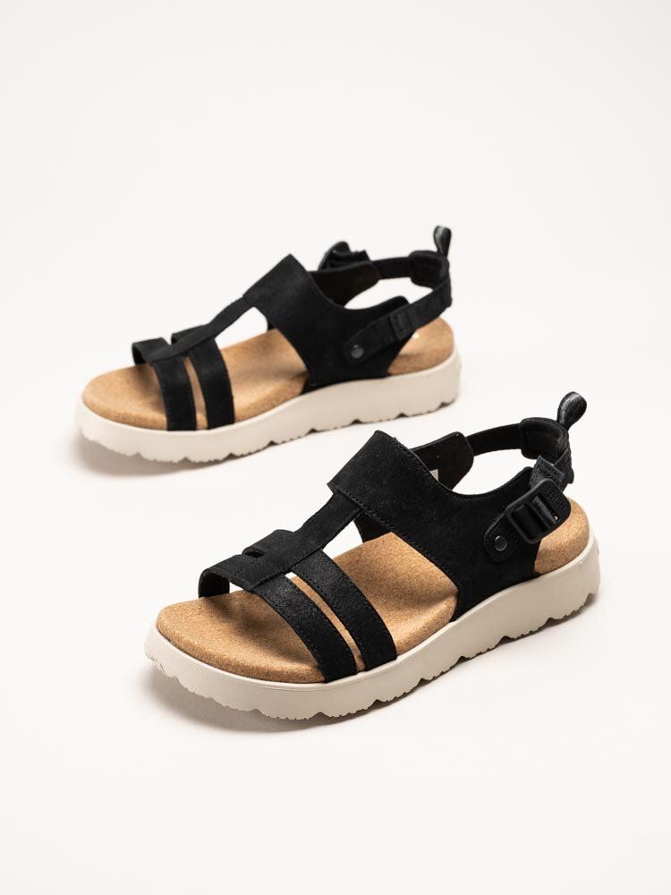 Merrell - FLEUR BACKSTRAP - Svarta sandaler i nubuck