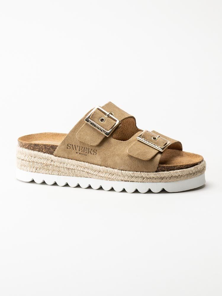 Sweeks - Sonja - Beige slip in sandaler i mocka
