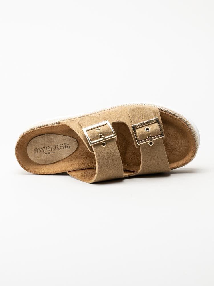 Sweeks - Sonja - Beige slip in sandaler i mocka