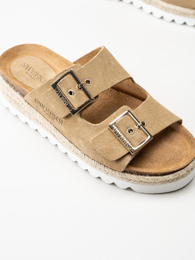 Sweeks - Sonja - Beige slip in sandaler i mocka