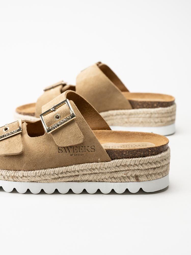 Sweeks - Sonja - Beige slip in sandaler i mocka