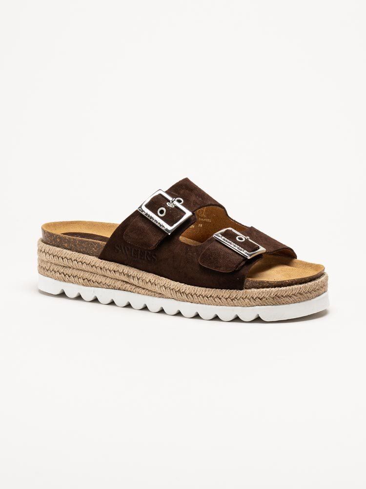 Sweeks - Sonja - Bruna slip in sandaler i mocka