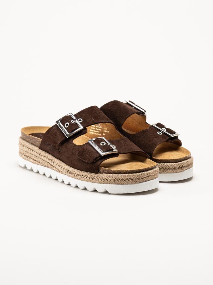 Sweeks - Sonja - Bruna slip in sandaler i mocka