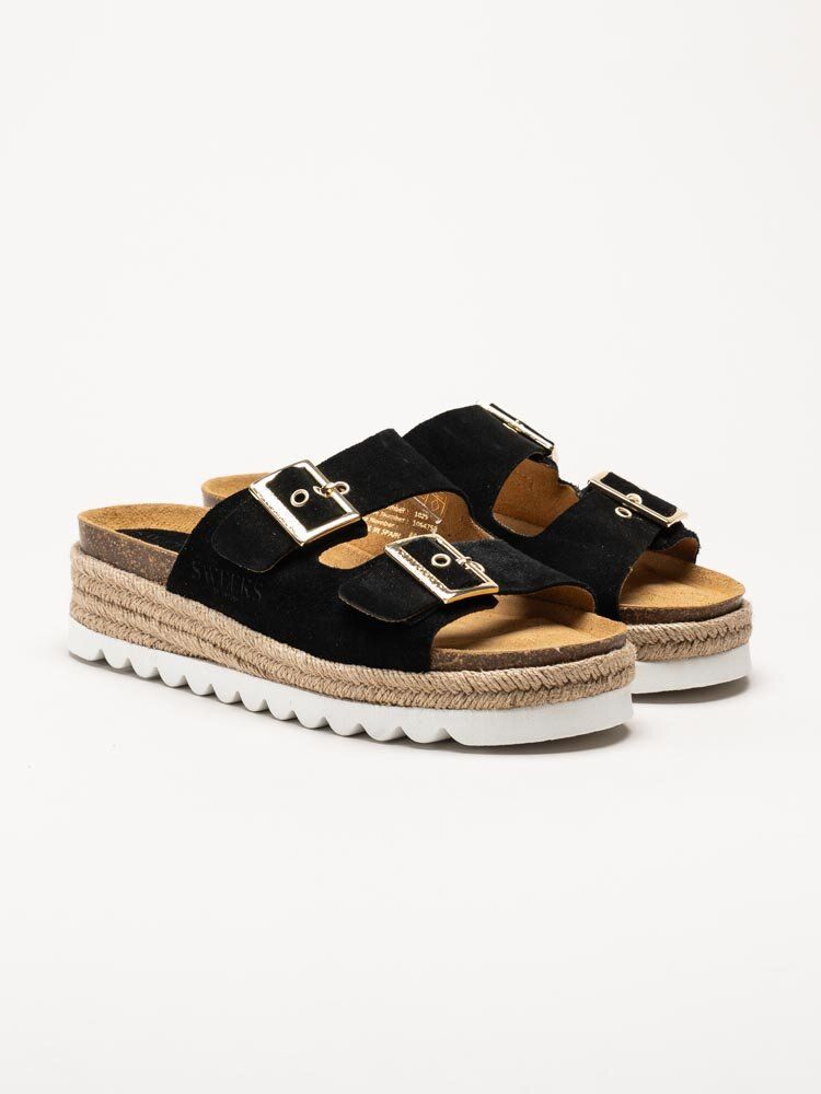 Sweeks - Sonja - Svarta slip in sandaler i mocka