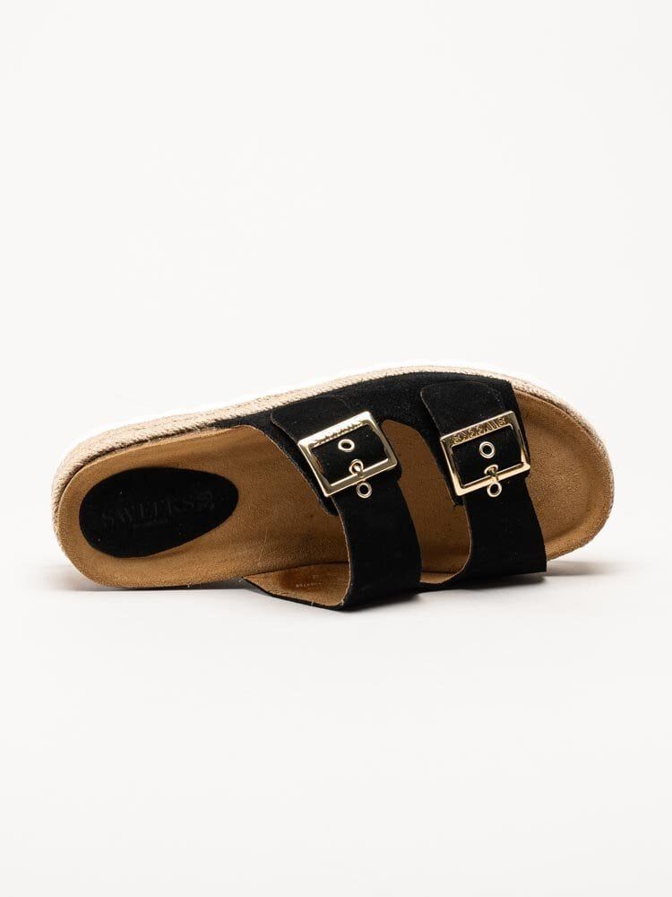 Sweeks - Sonja - Svarta slip in sandaler i mocka