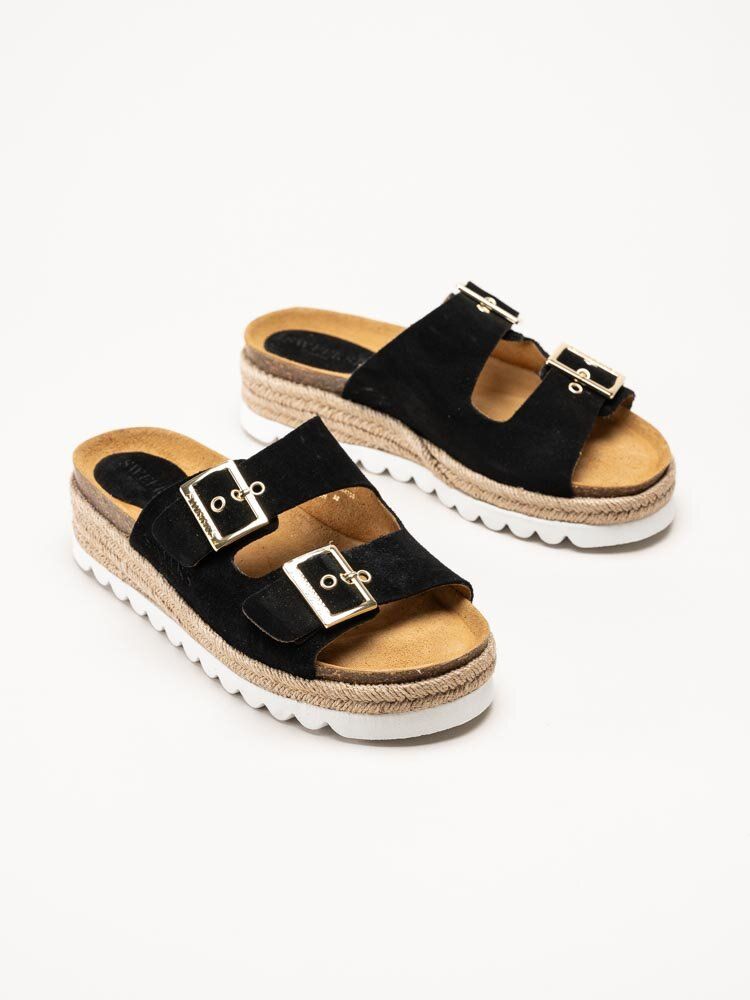 Sweeks - Sonja - Svarta slip in sandaler i mocka