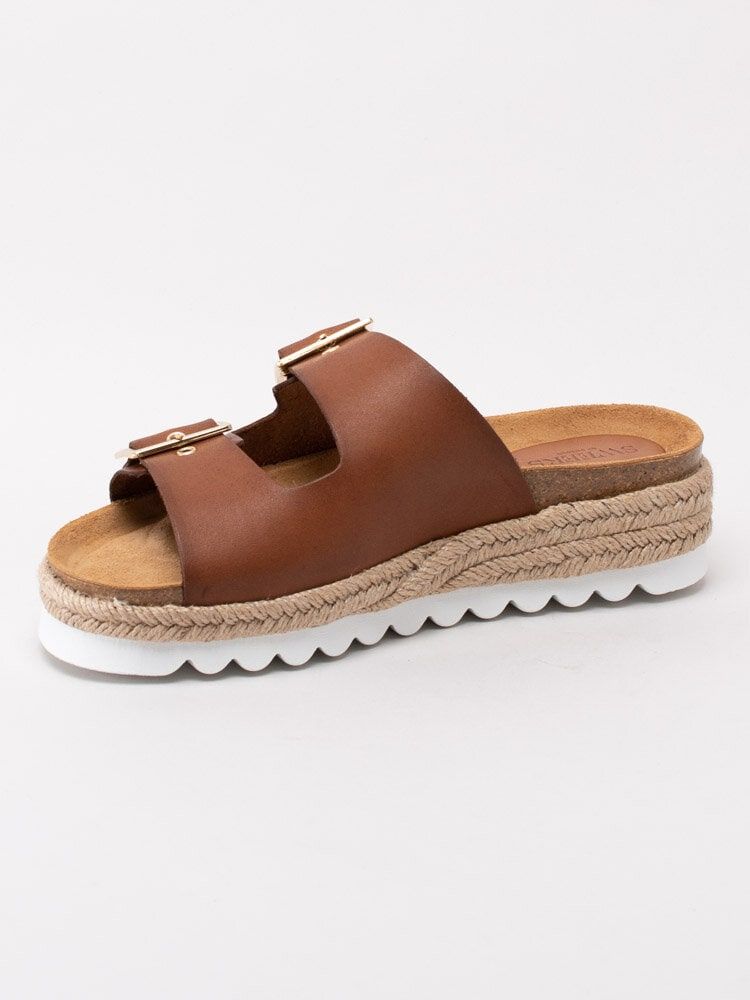 Sweeks - Sonja - Bruna slip in sandaler med repklädd sula