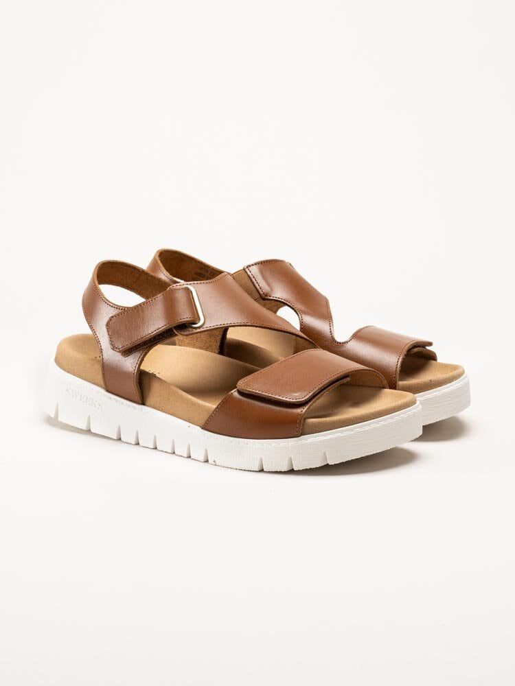 Gabriela - Bruna sandaler i skinn