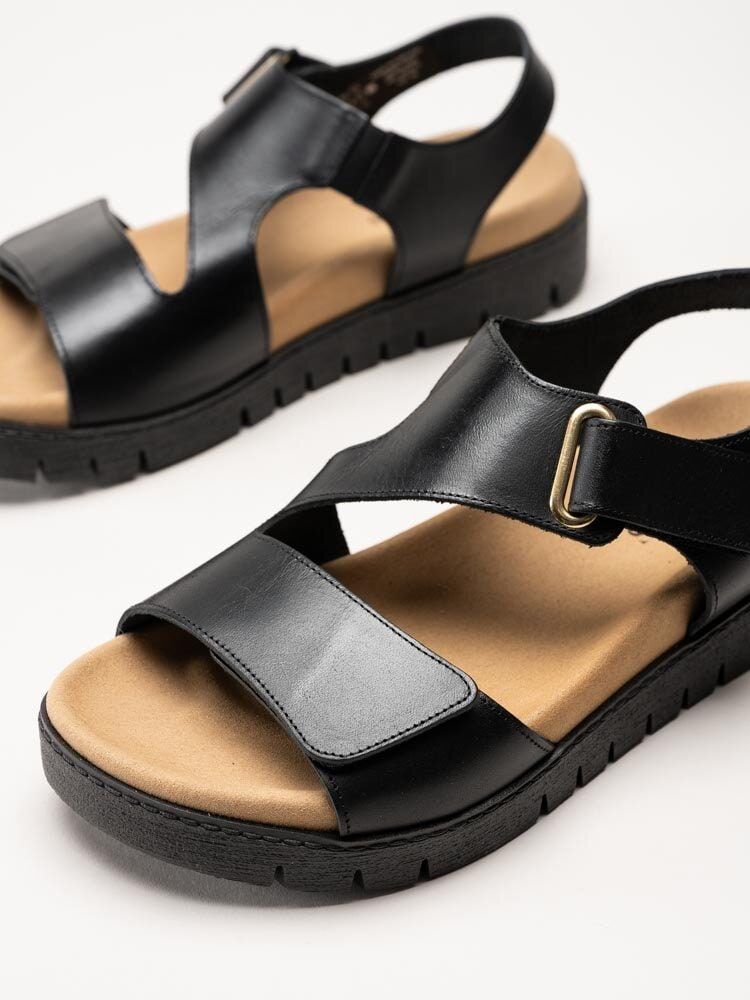 Sweeks - Gabriela - Svarta sandaler i skinn