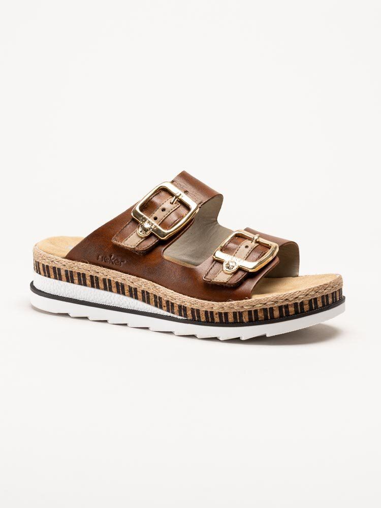 Rieker - Bruna slip in sandaler i skinn