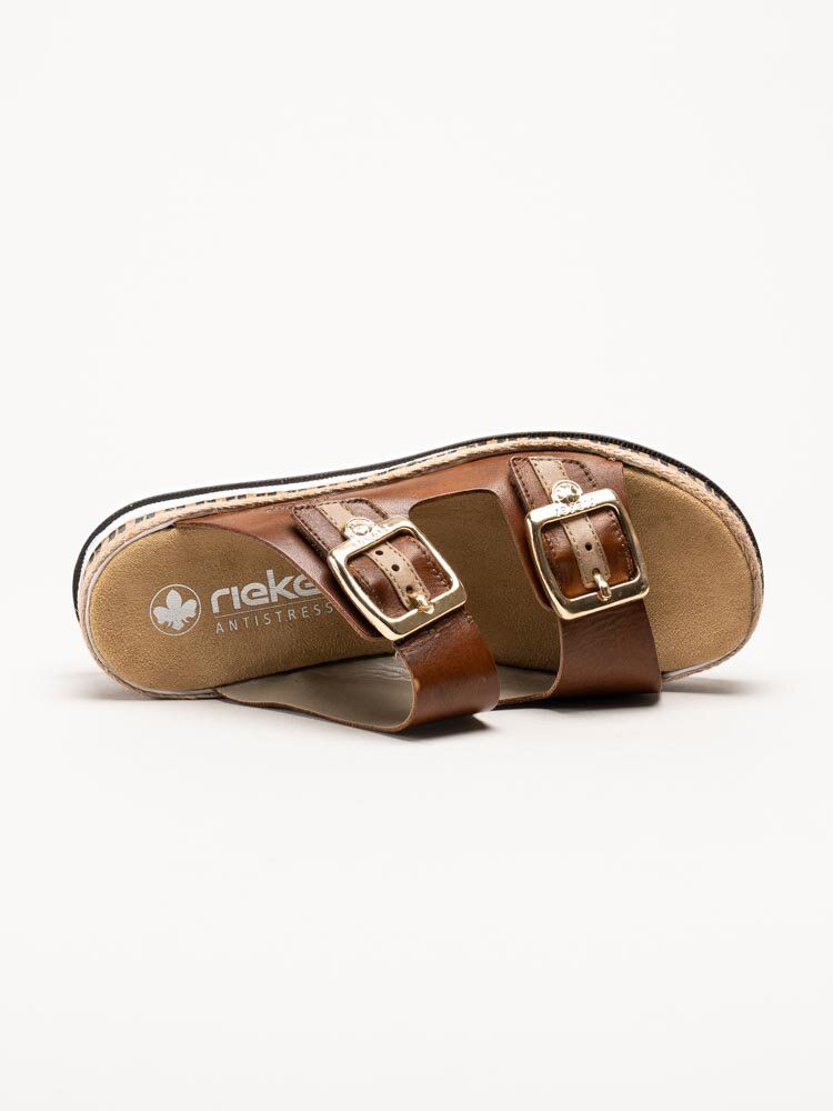 Rieker - Bruna slip in sandaler i skinn