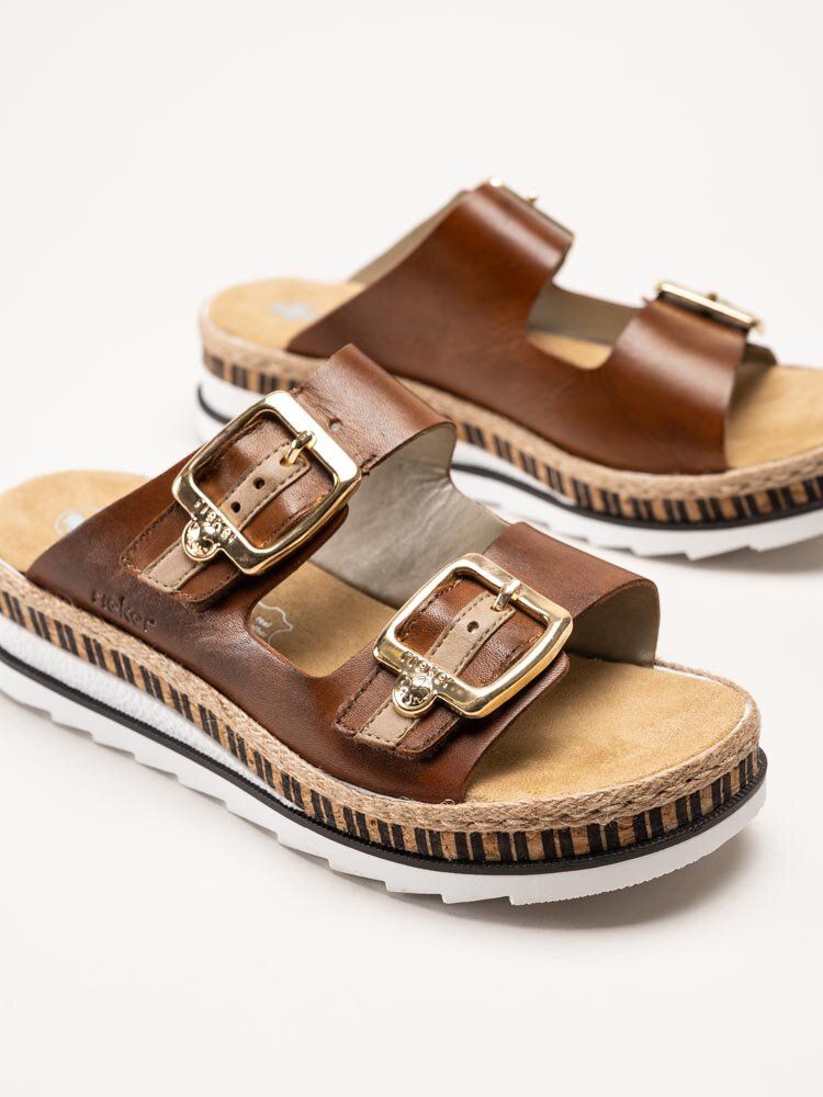 Rieker - Bruna slip in sandaler i skinn