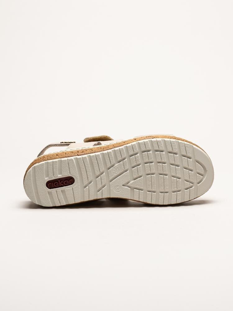 Rieker - Beige-Guldiga sandaler i nubuck