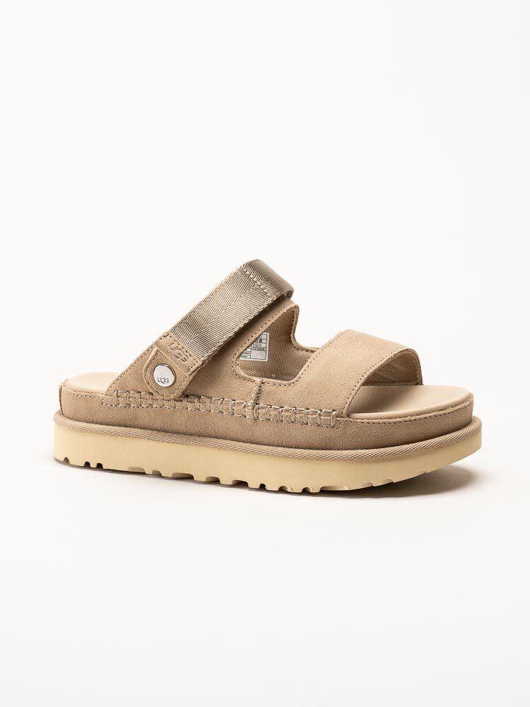 UGG - W Goldenstar Glide - Beige sandaler i mocka