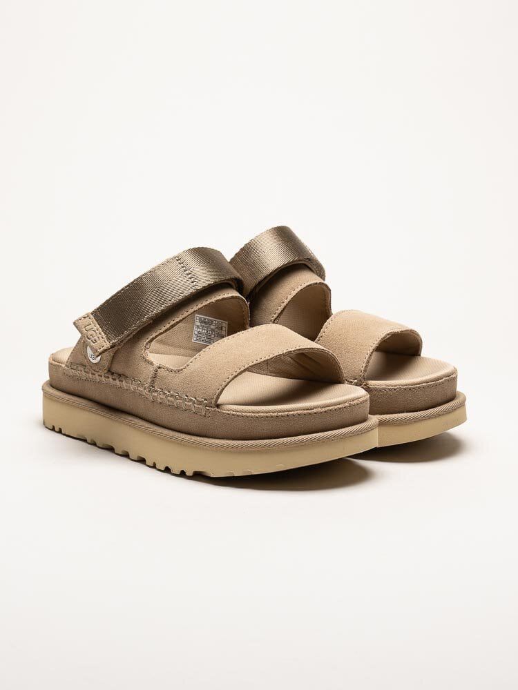 UGG - W Goldenstar Glide - Beige sandaler i mocka