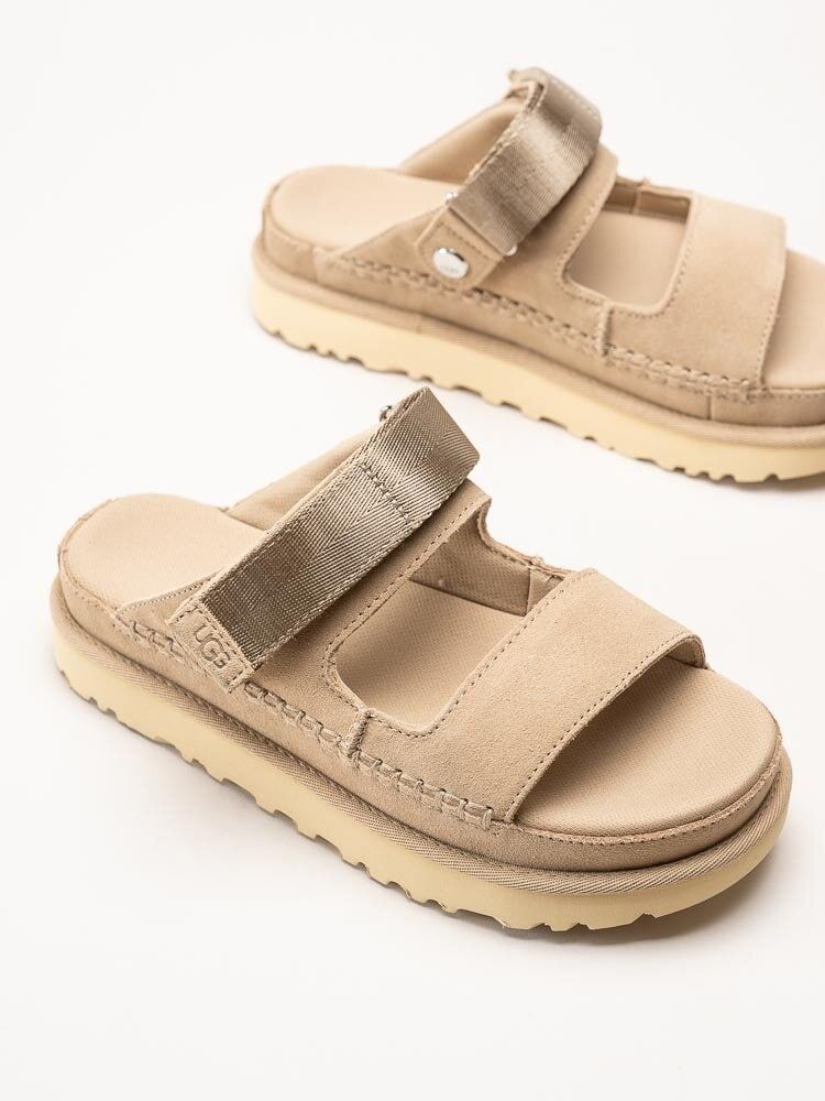 UGG - W Goldenstar Glide - Beige sandaler i mocka