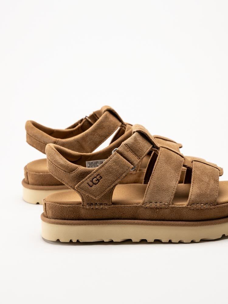 UGG - W Goldenstar Strap - Bruna platåsandaler i mocka