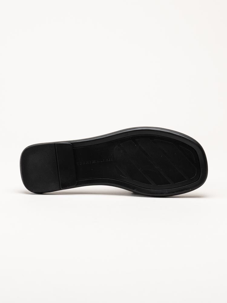 Tommy Hilfiger - TH Leather Horsebit Mule - Svarta slip in sandaler i skinn
