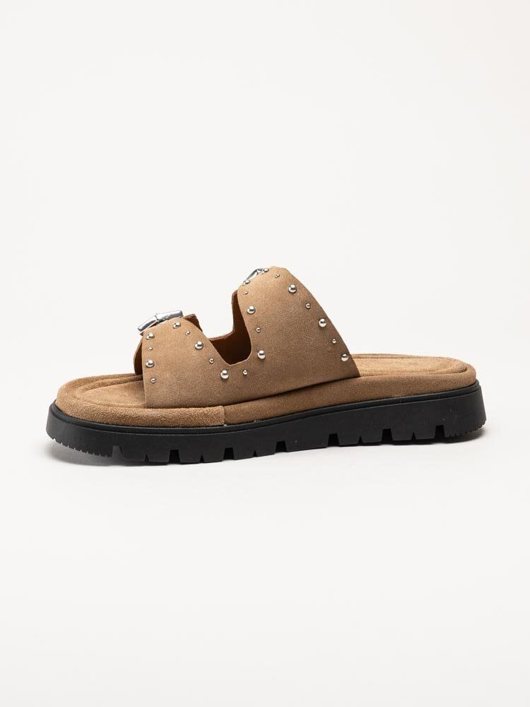 Johnny Bulls - Ljusbruna slip in sandaler i mocka