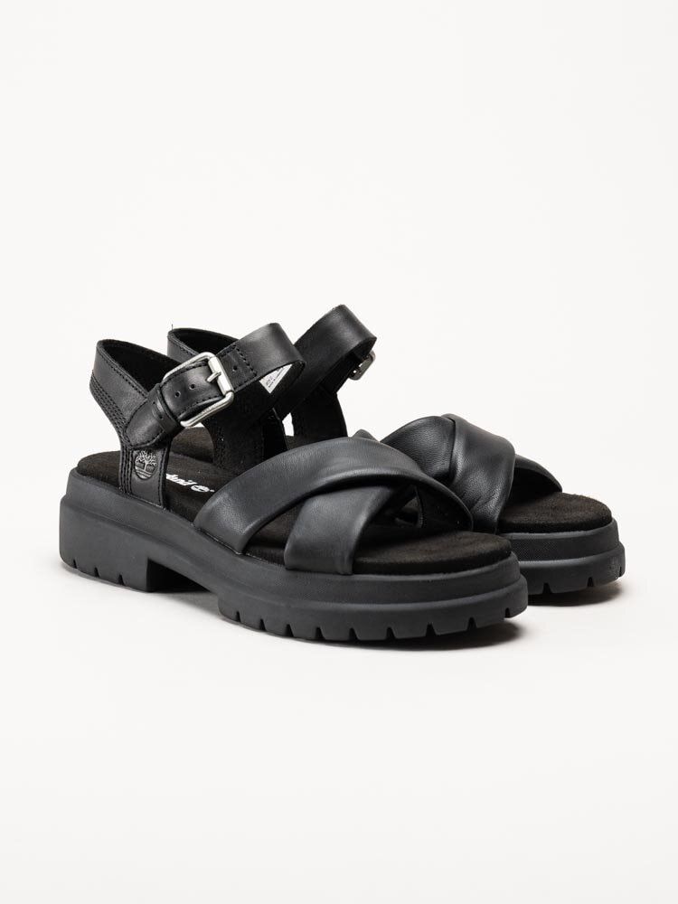 Timberland - London Vibe - Svarta sandaler med kryssomtag i skinn