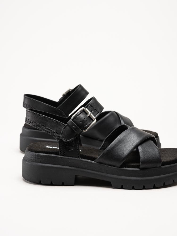 Timberland - London Vibe - Svarta sandaler med kryssomtag i skinn
