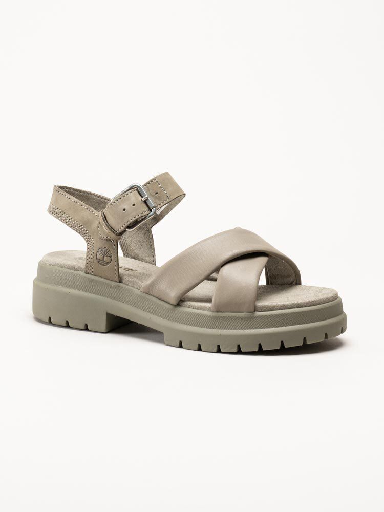 Timberland - London Vibe - Ljus Kahki sandaler med kryssomtag i skinn