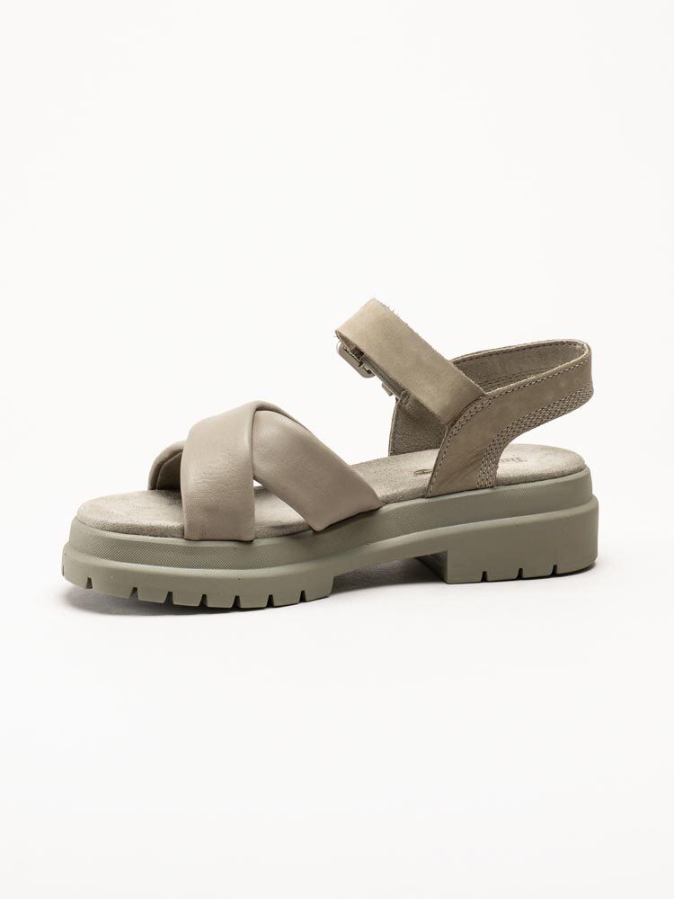 Timberland - London Vibe - Ljus Kahki sandaler med kryssomtag i skinn
