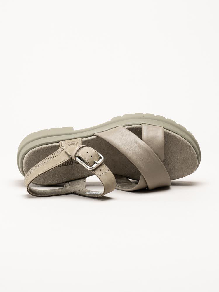 Timberland - London Vibe - Ljus Kahki sandaler med kryssomtag i skinn