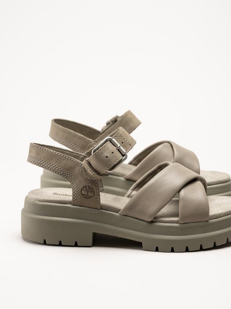 Timberland - London Vibe - Ljus Kahki sandaler med kryssomtag i skinn