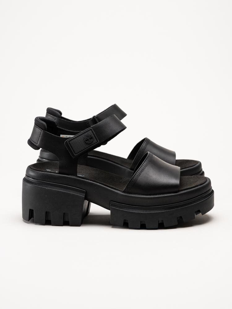 Timberland - Everleigh - Svarta platåsandaler i skinn