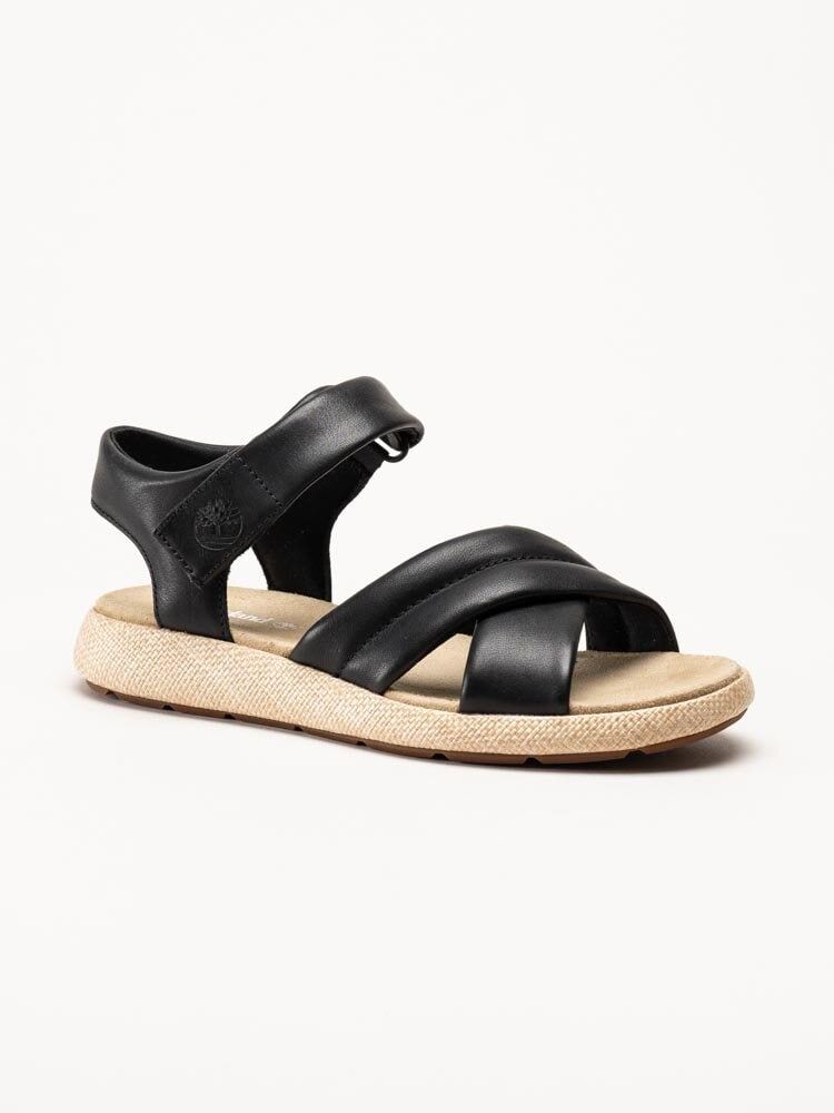 Timberland - Belmar Waves - Svarta korssandaler i mjukt skinn