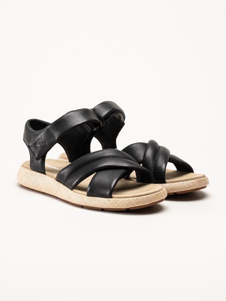 Timberland - Belmar Waves - Svarta korssandaler i mjukt skinn