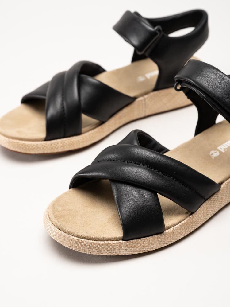 Timberland - Belmar Waves - Svarta korssandaler i mjukt skinn