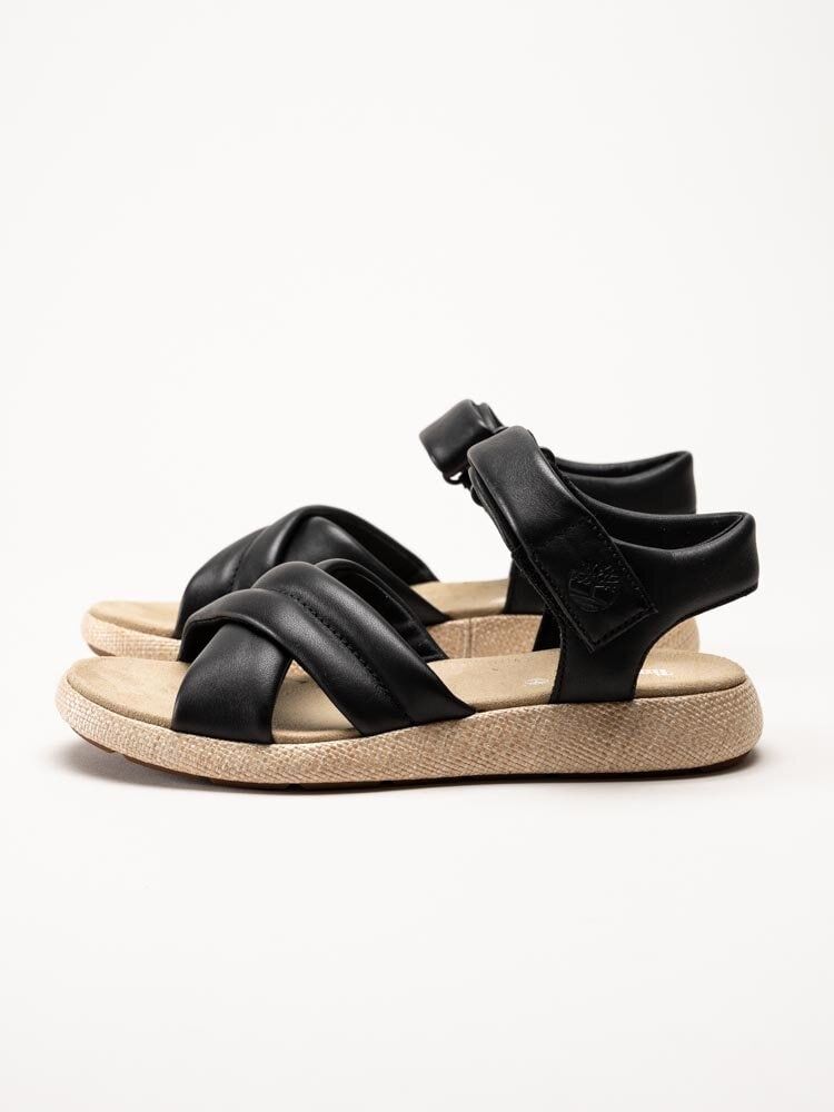 Timberland - Belmar Waves - Svarta korssandaler i mjukt skinn