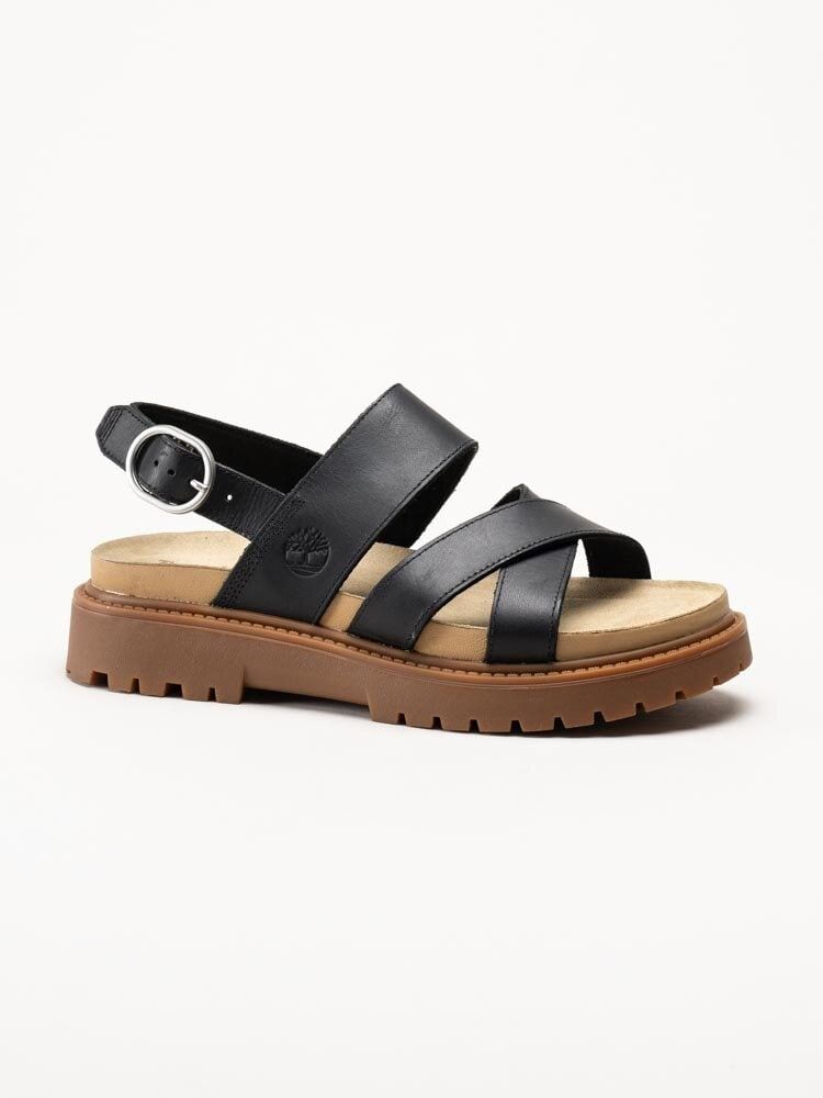 Timberland - Clairemont Way - Svarta remsandaler i skinn