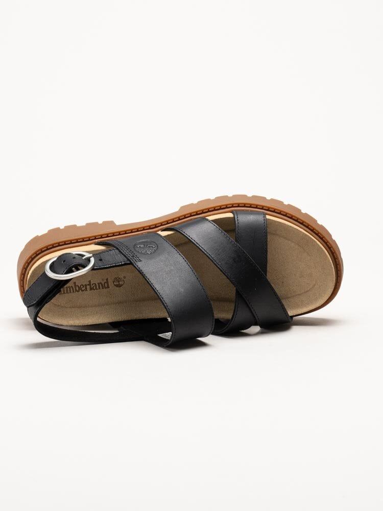 Timberland - Clairemont Way - Svarta remsandaler i skinn