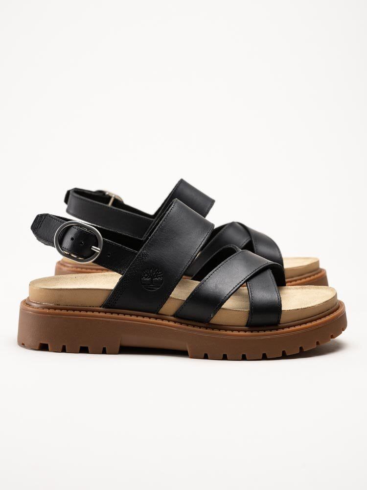 Timberland - Clairemont Way - Svarta remsandaler i skinn