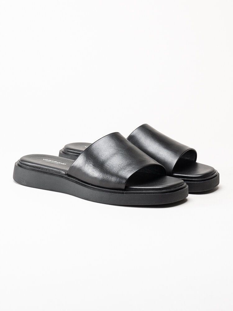 Vagabond - Connie - Svarta slip in tofflor i skinn