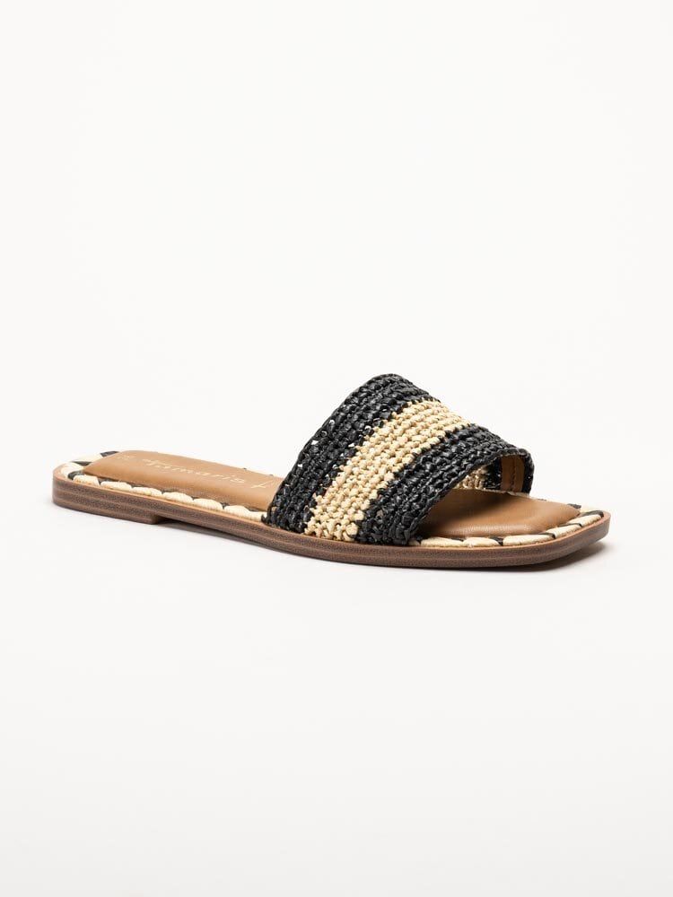 Tamaris - Svarta beige slip in sandaler