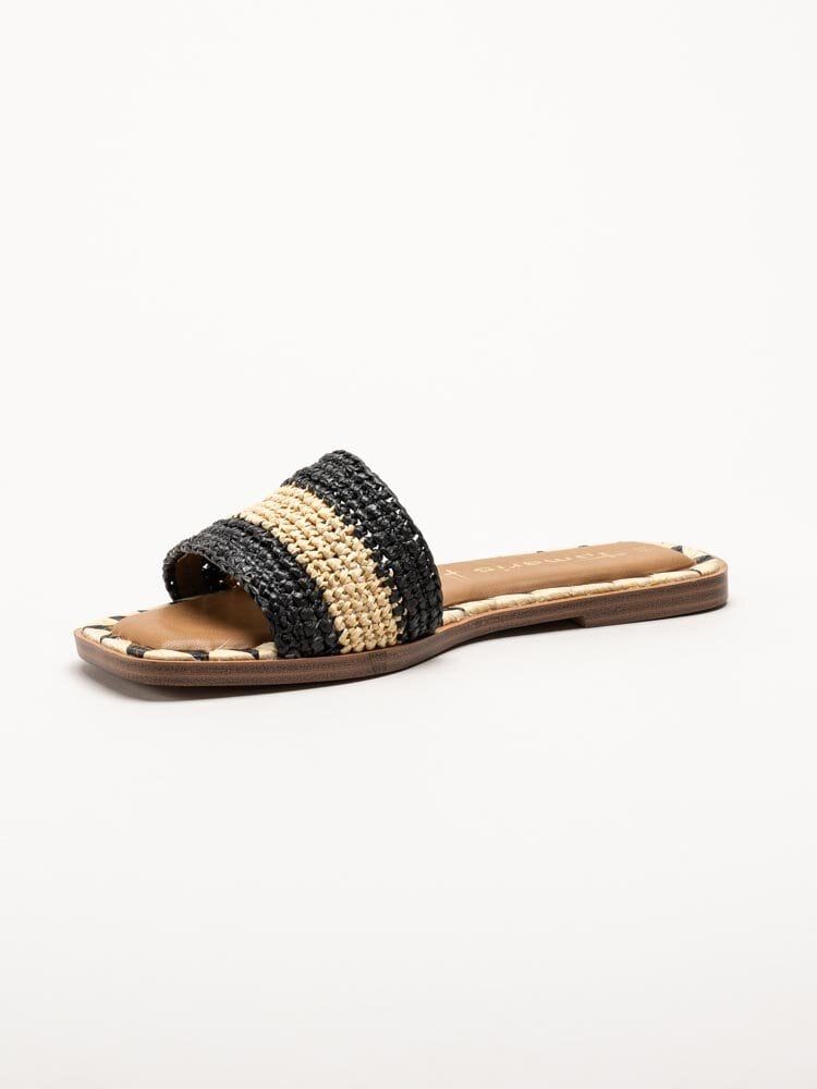 Tamaris - Svarta beige slip in sandaler
