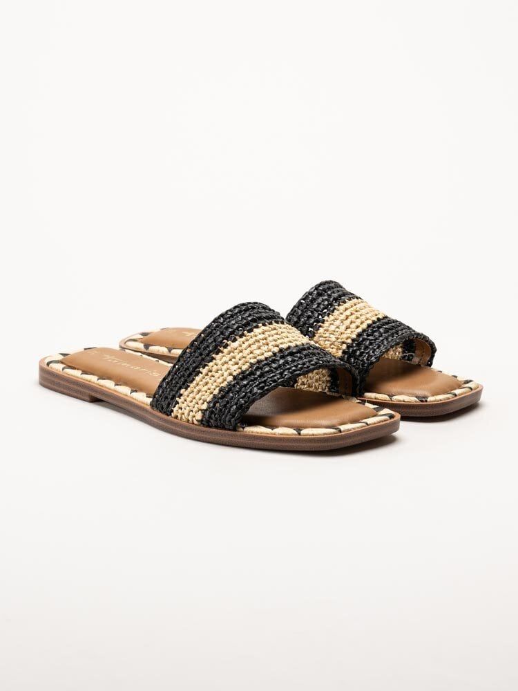 Tamaris - Svarta beige slip in sandaler