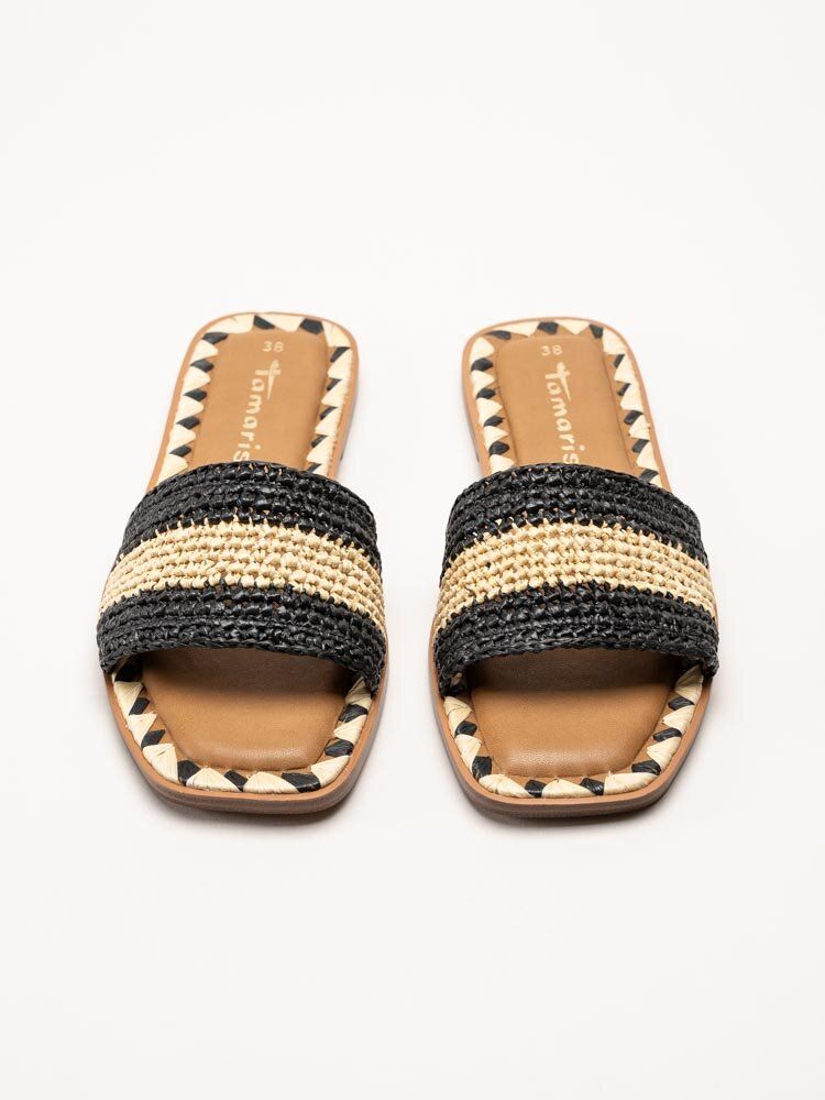 Tamaris - Svarta beige slip in sandaler