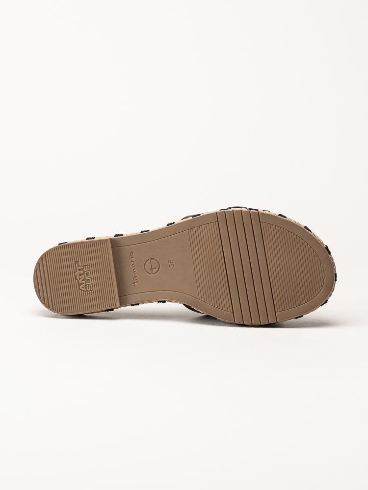 Tamaris - Svarta slip in sandaler i skinn