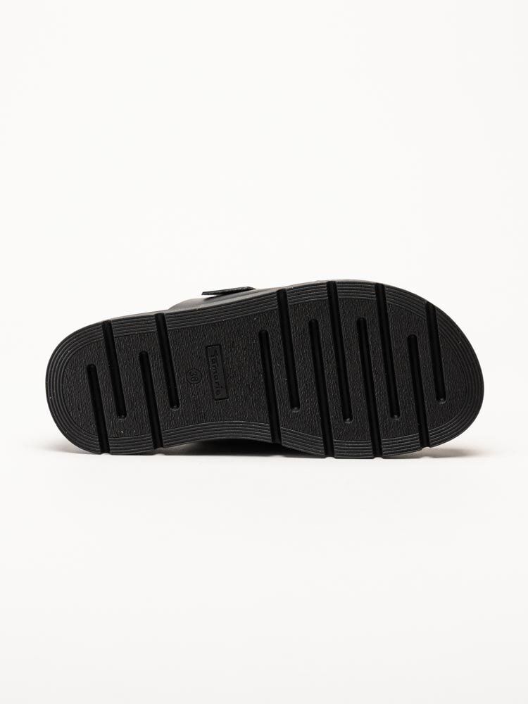 Tamaris - Svarta slip in sandaler i skinn