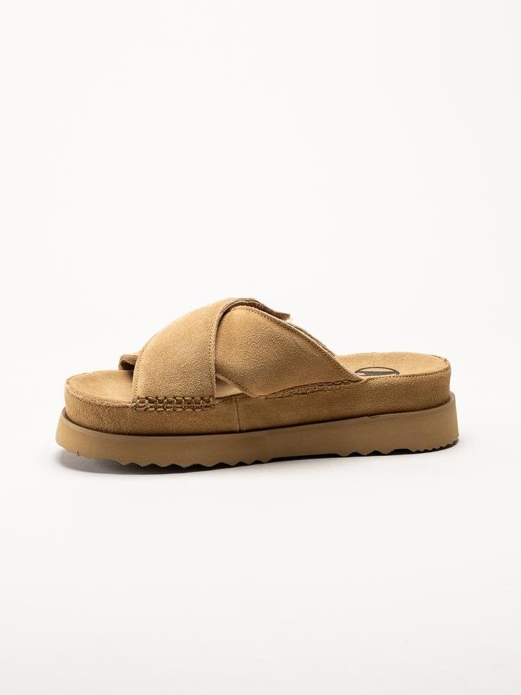 Axelda - Garda - Ljusbrun slip-in sandal i mocka