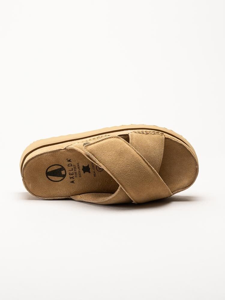 Axelda - Garda - Ljusbrun slip-in sandal i mocka