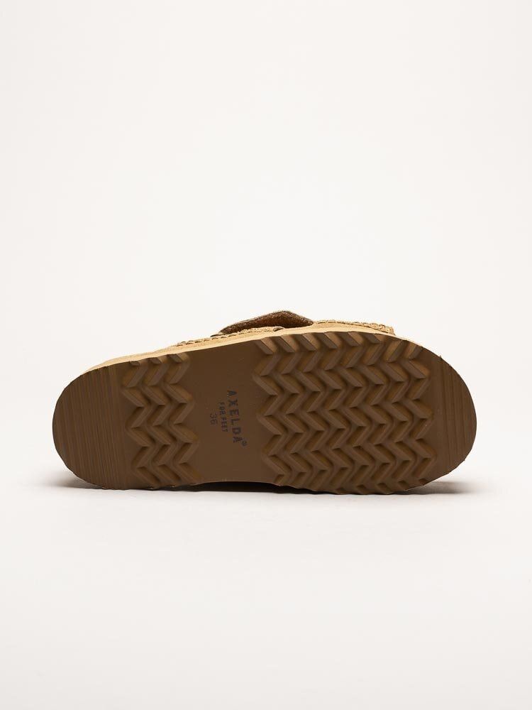 Axelda - Garda - Ljusbrun slip-in sandal i mocka