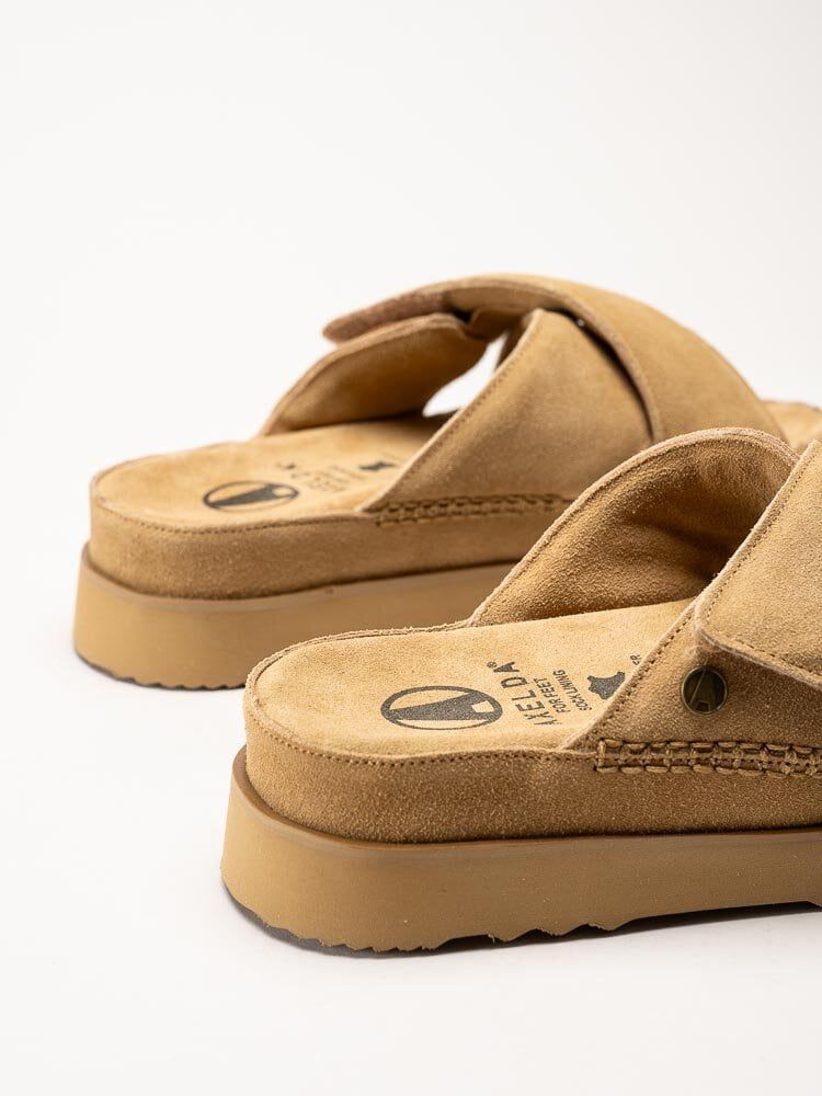 Axelda - Garda - Ljusbrun slip-in sandal i mocka