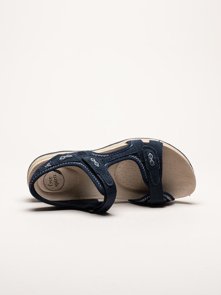 Axelda - Frisco - Blå sandaler i mocka och textil